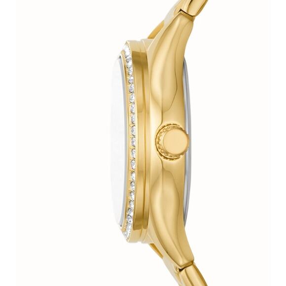 Fossil BQ3759 Rye Three-Hand Gold-Tone Stainless Steel Watch - Picture 6 of 8